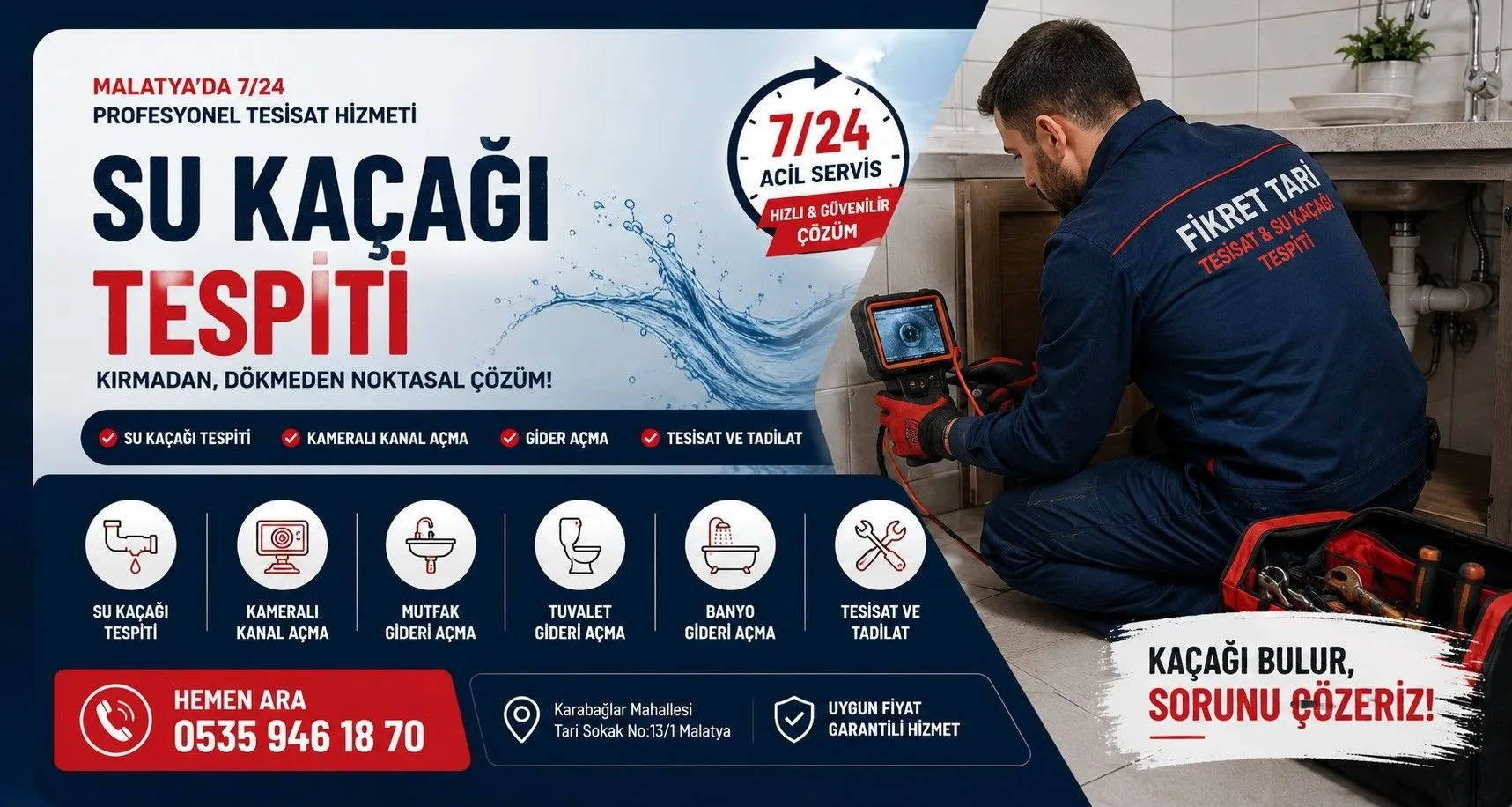 FikretTesisat.com - Malatya Su Kaçağı Tespiti ve Tesisat Hizmetleri